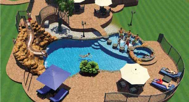 San Antonio Swimming Pool Concept Overhead